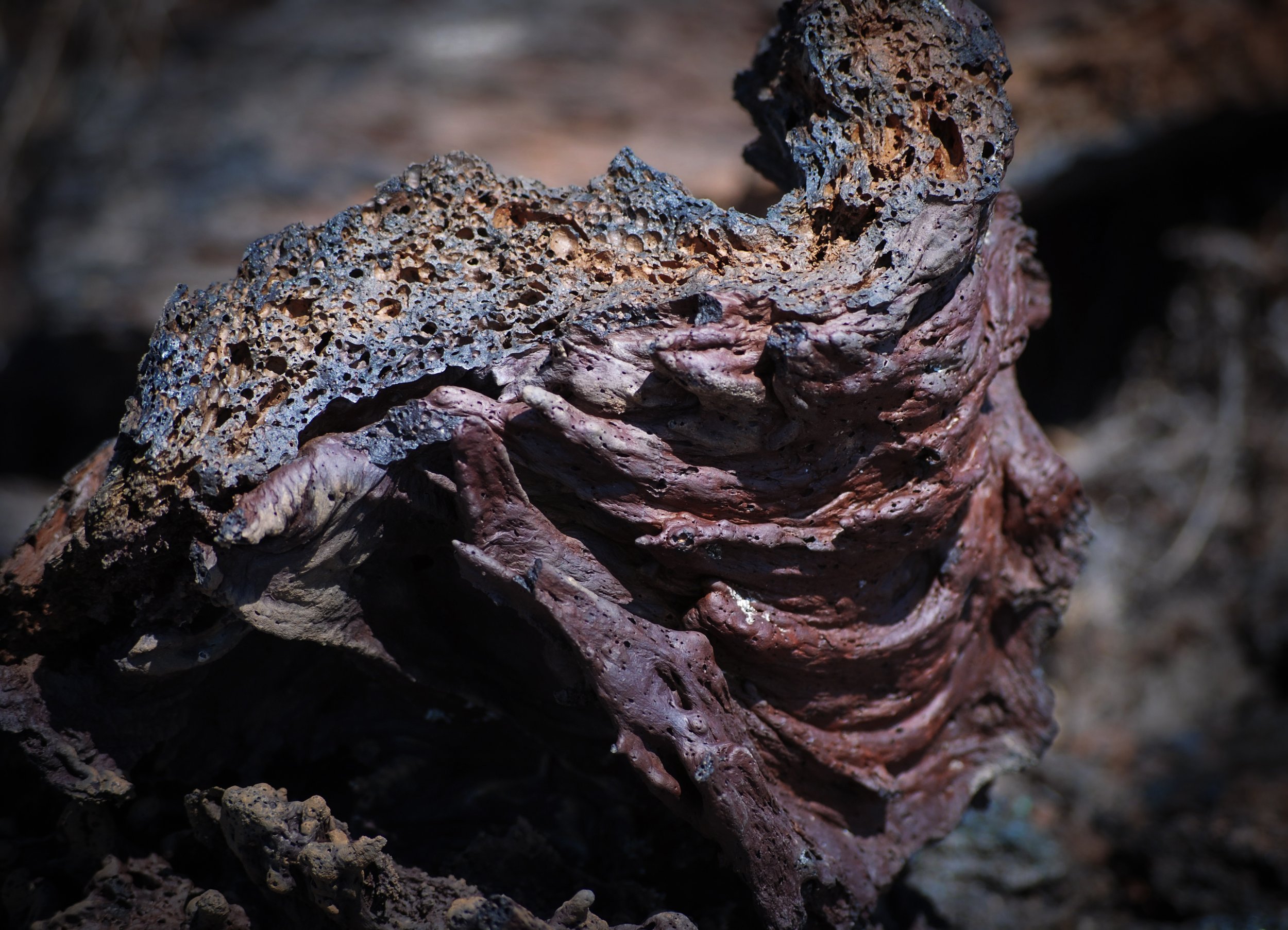 Twisting volcanic rock