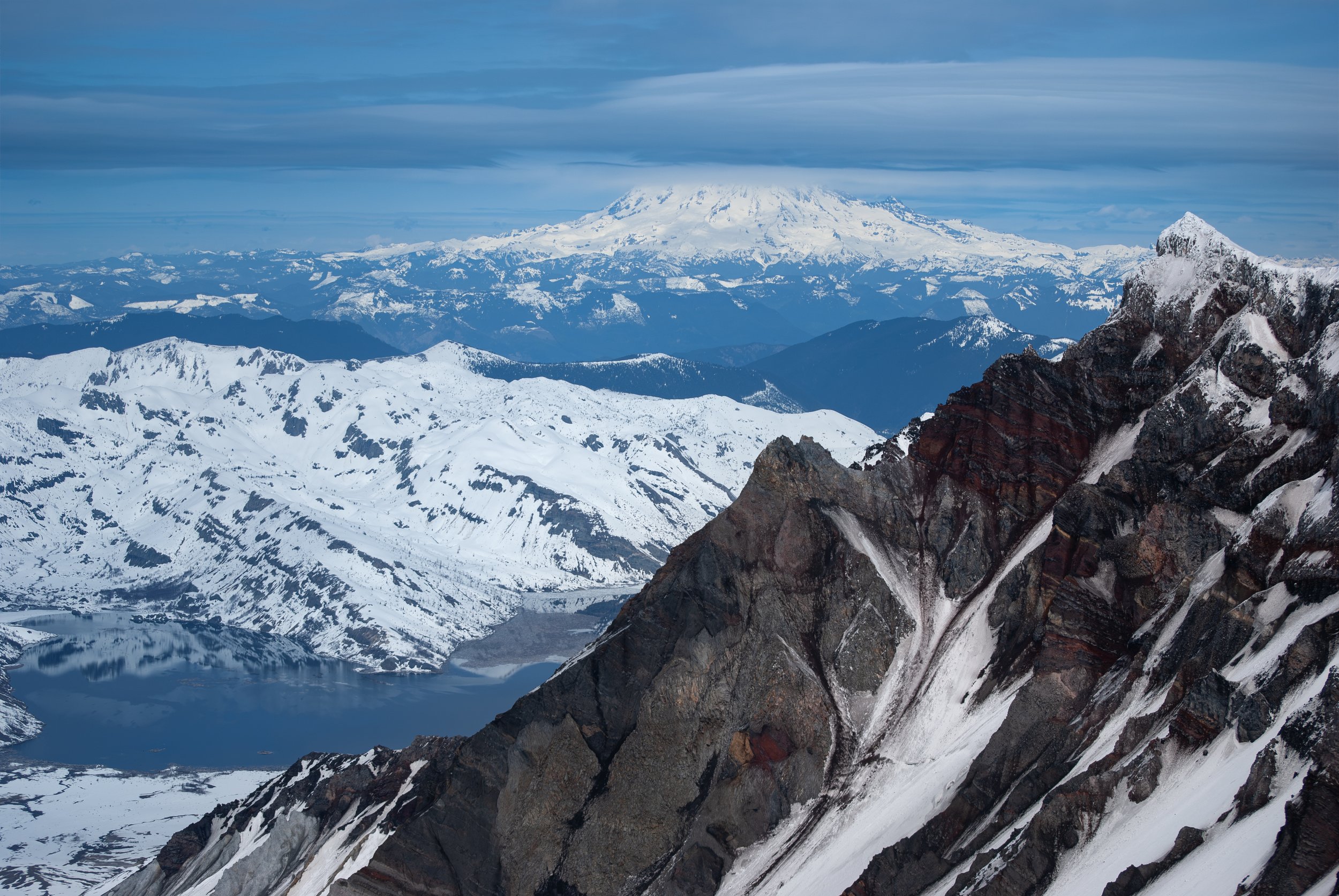 Crater with Rainier in distance
